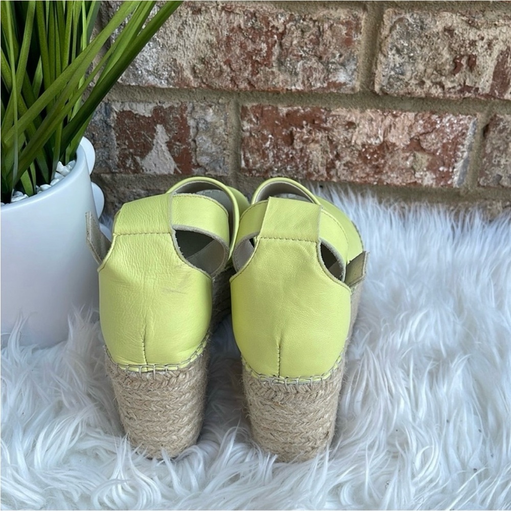 New Free People Sunny Lime Leather Coastal Platform Wedge Burlap Sandals
39/US 9 - Picture 8 of 13